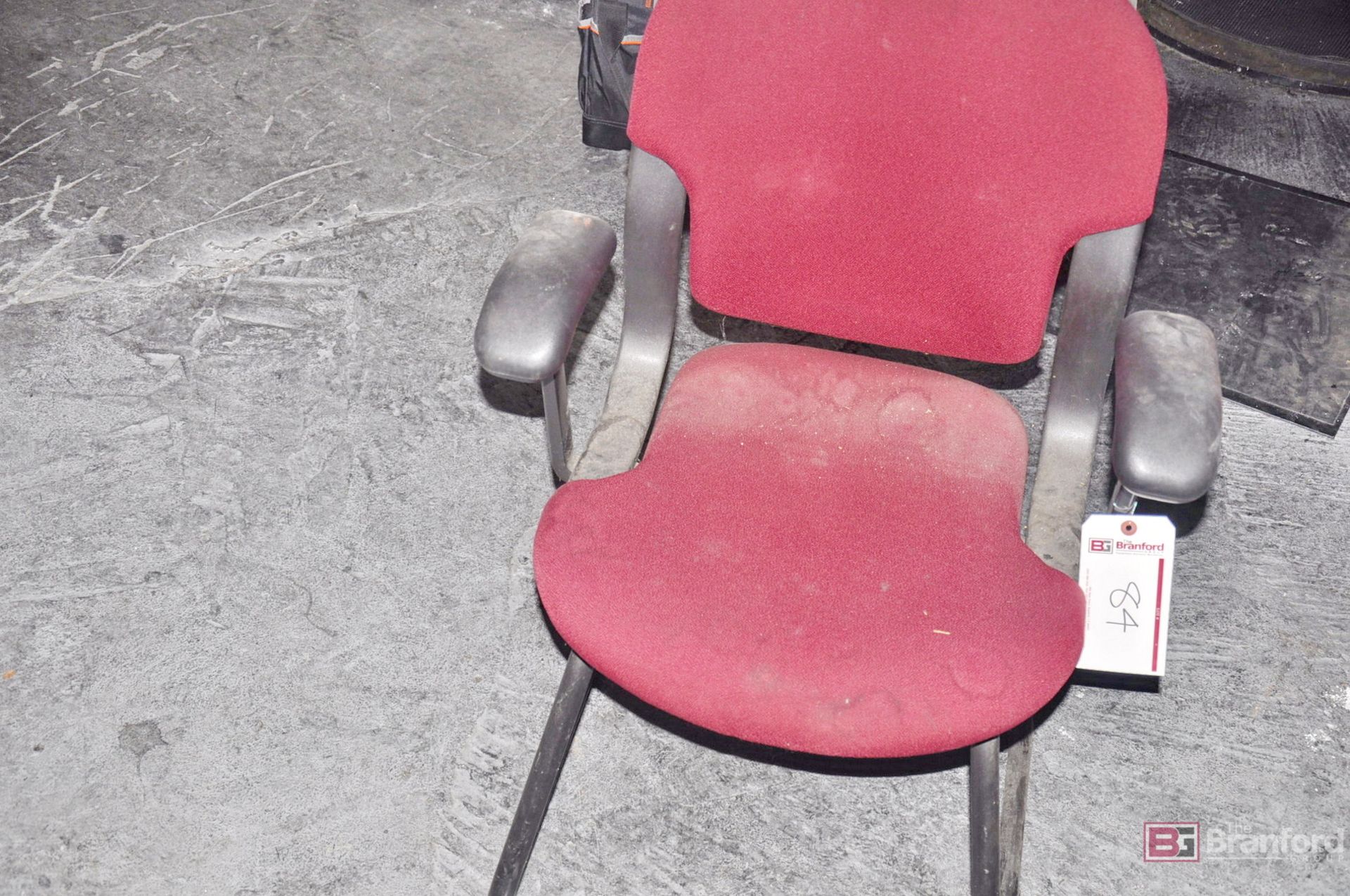 Red upholstered chair - Image 2 of 2