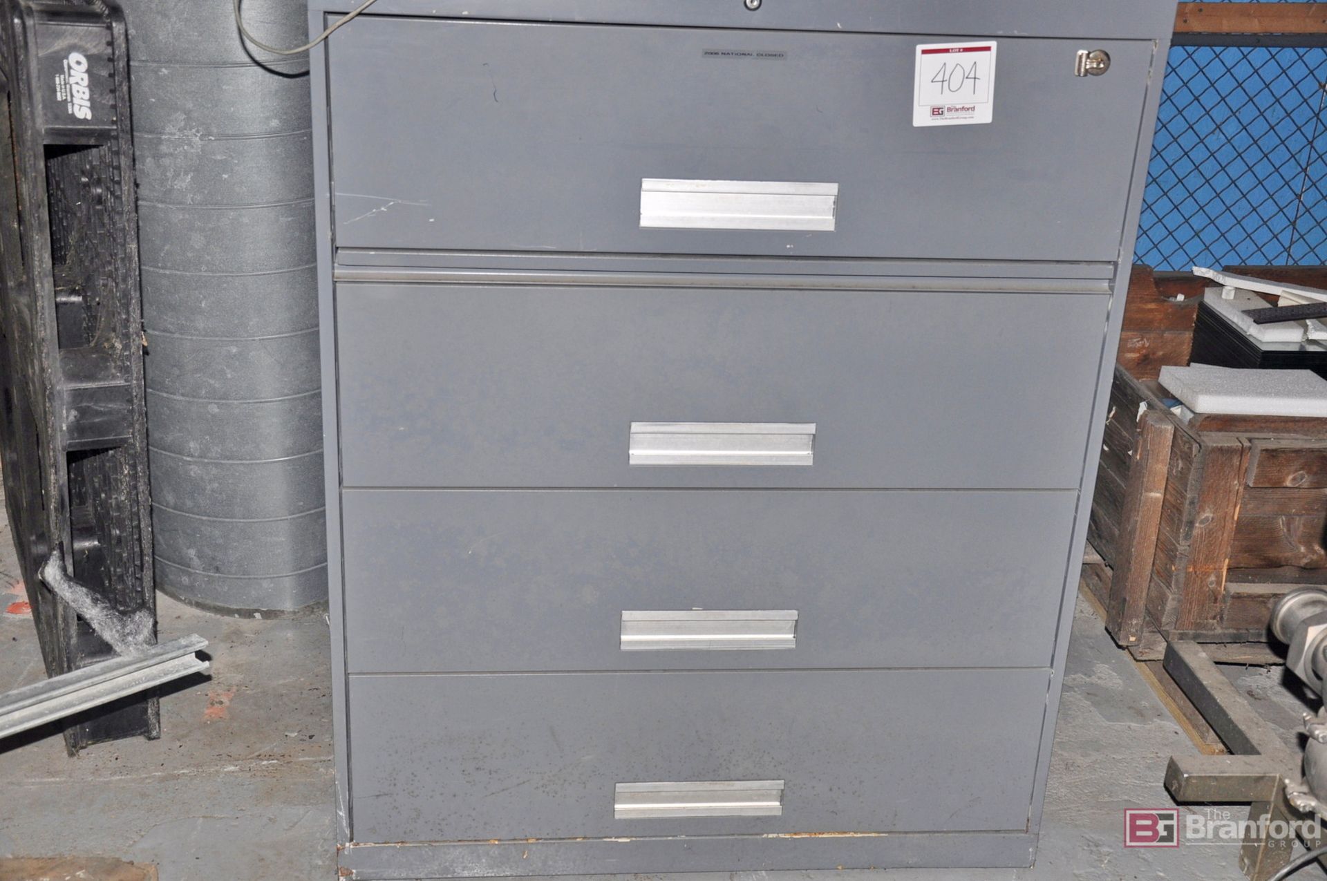 (2) Grey horizontal file cabinets, no contents - Image 2 of 2