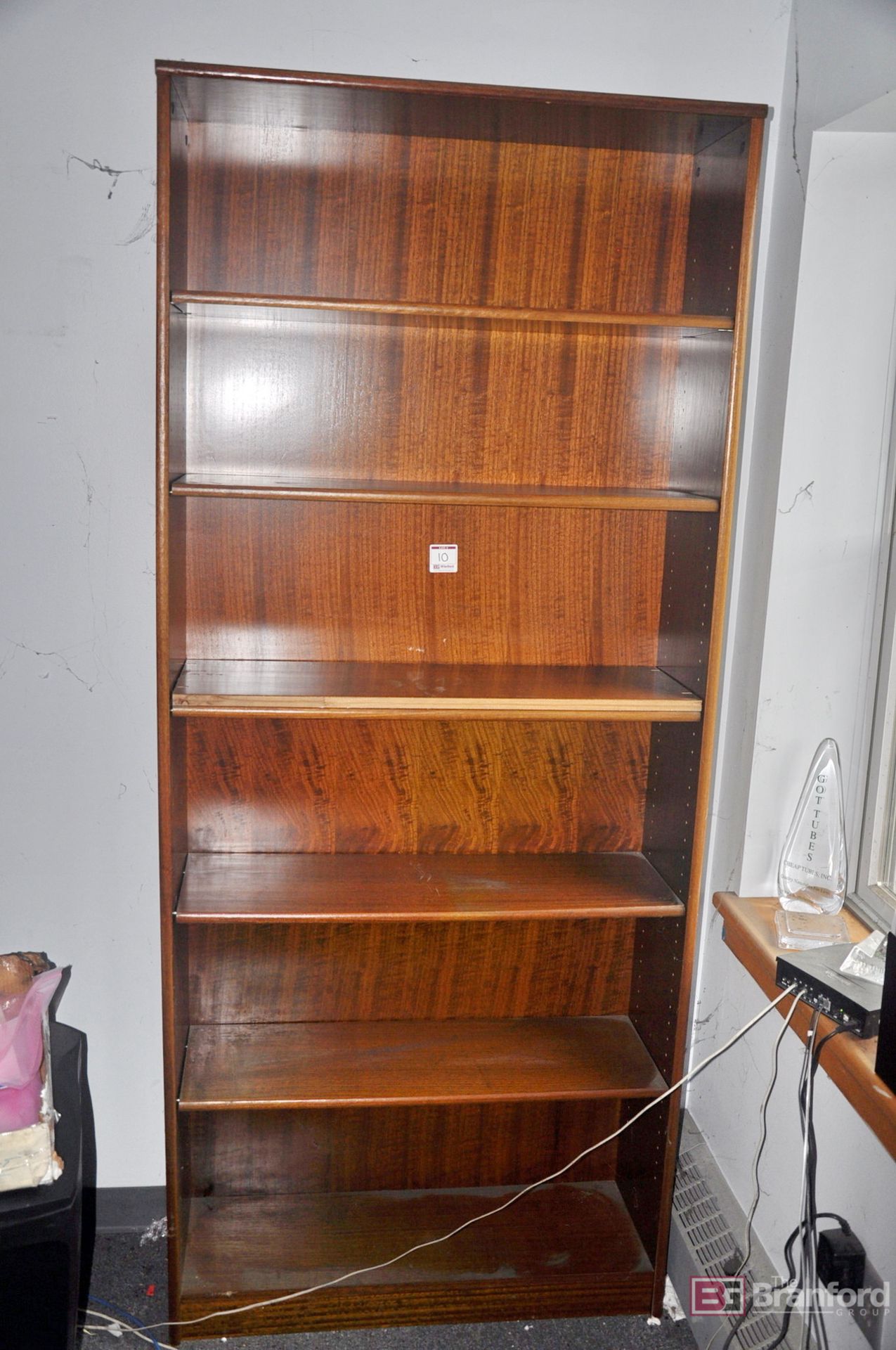 36" X 12" X 84" wood grain 6-shelf bookcase