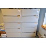 (2)-36" X 18" X 64" 5- drawer horizontal filing cabinet