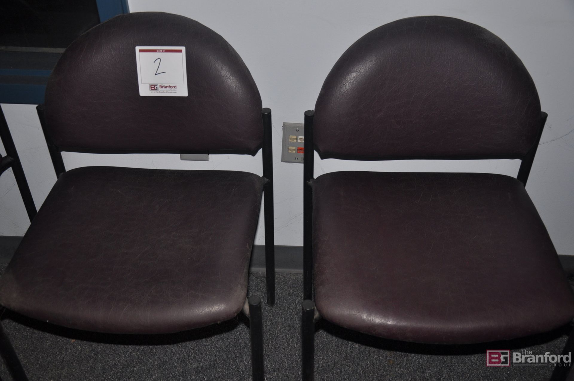 (4) Maroon chairs - Image 2 of 3