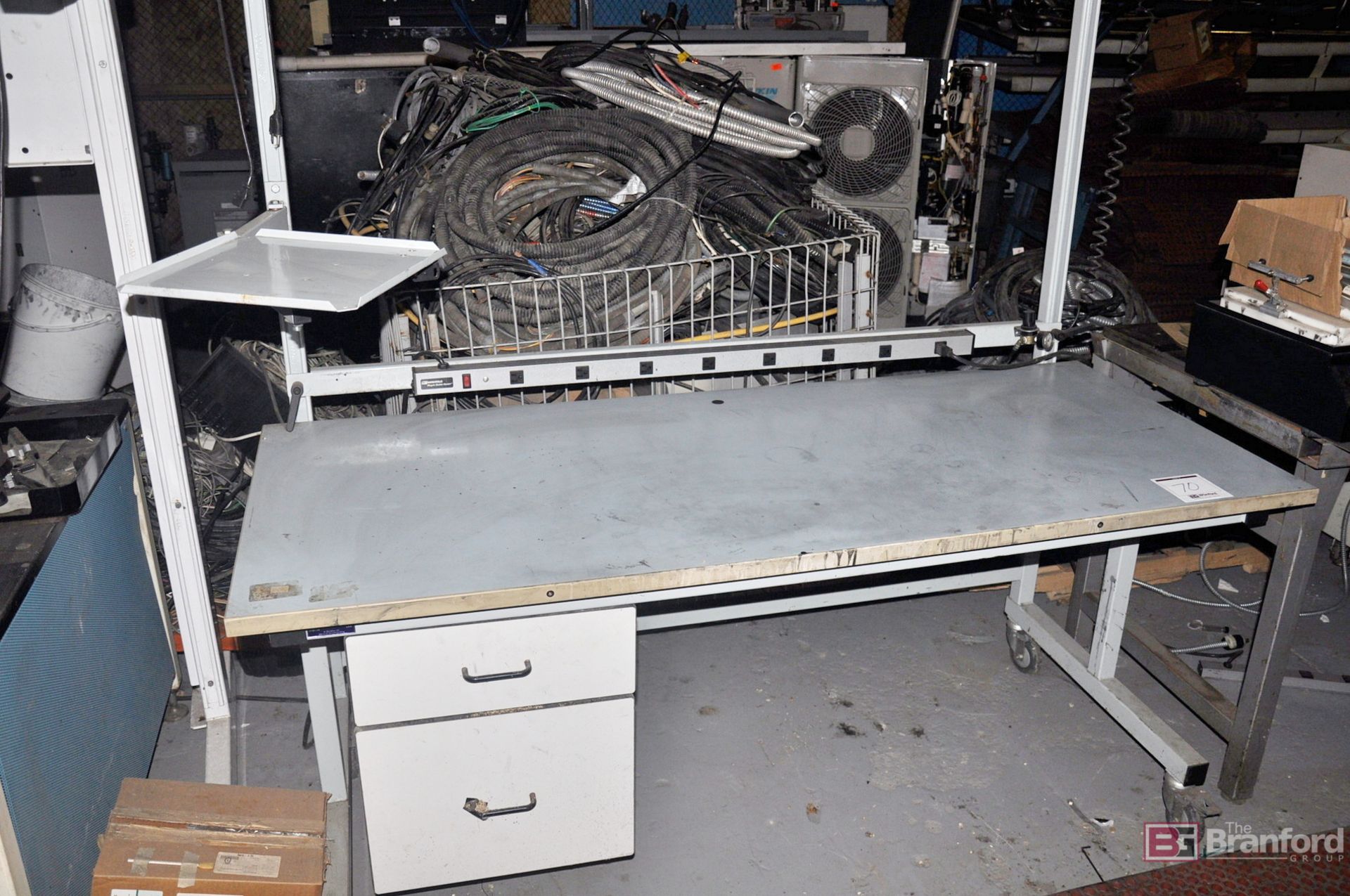 Lab Bench w/ 2- drawers & metal shelf - Image 3 of 6