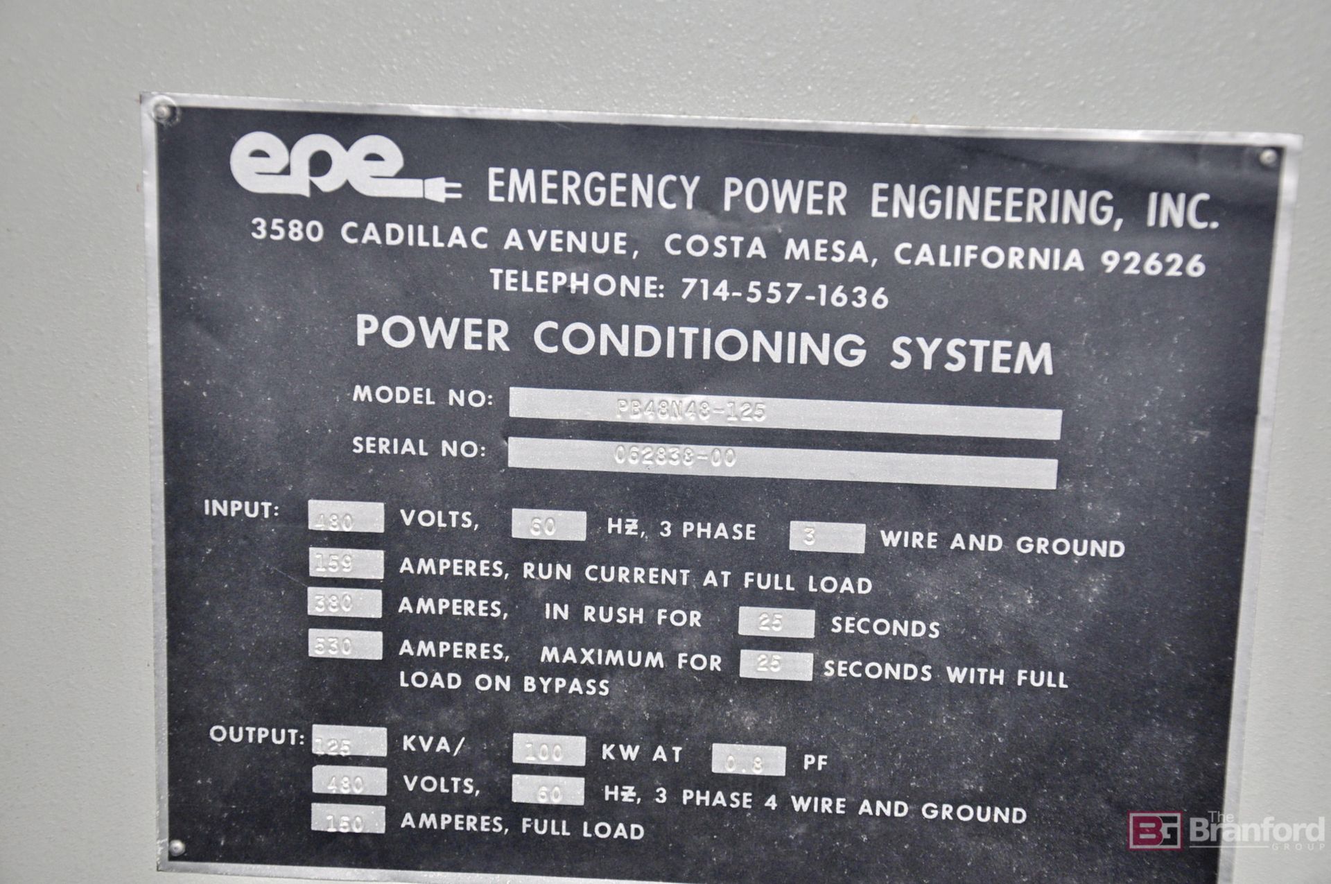 EPE Powerbloc 125KVA MOD#PB481148-125 Power Conditioner - Bild 5 aus 10