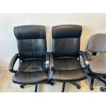 (2) Executive Pleather Black Chairs