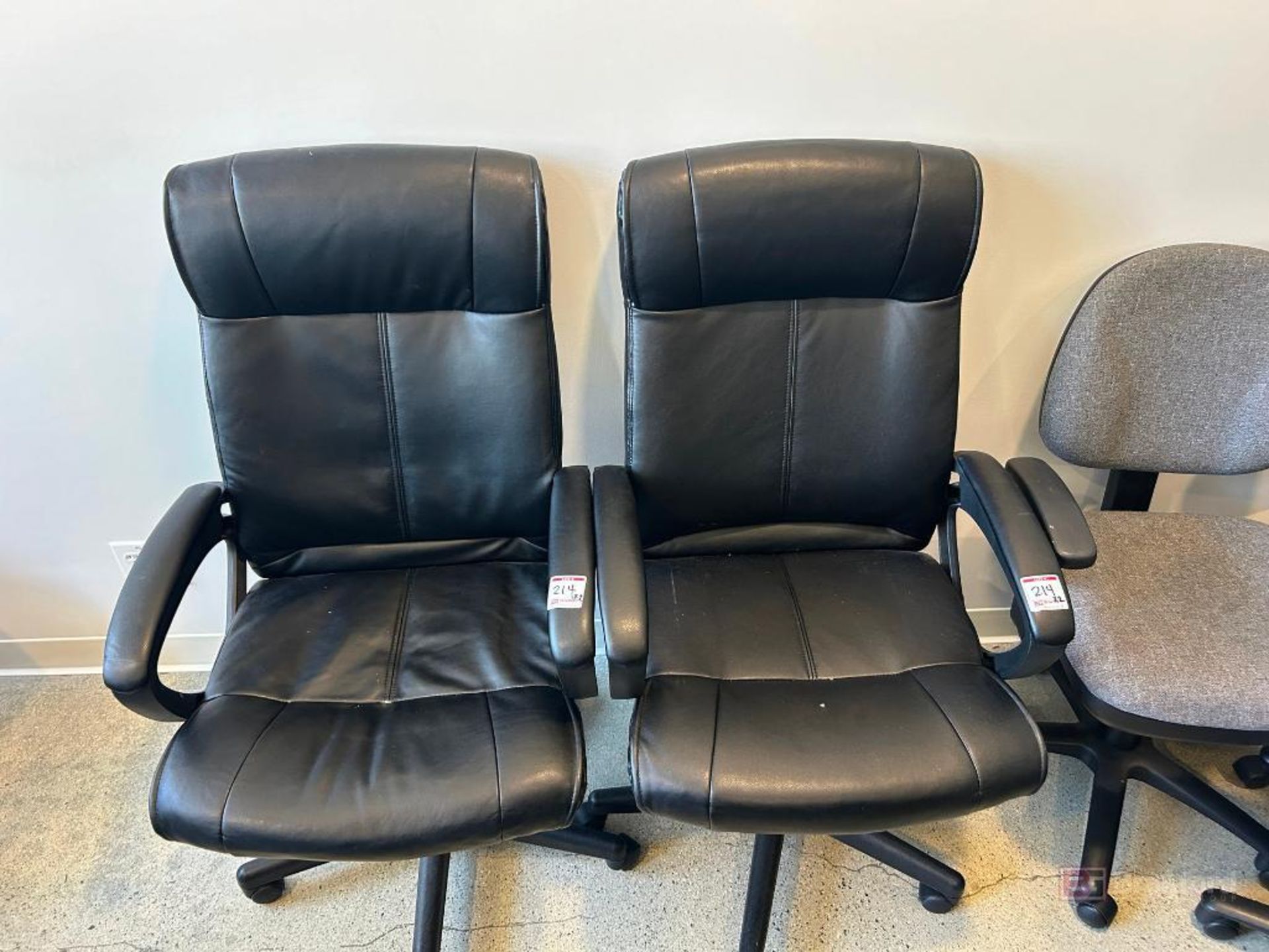 (2) Executive Pleather Black Chairs