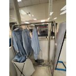 Stainless Steel Coat/Smock Rack w/ Assorted Cleanroom Smocks