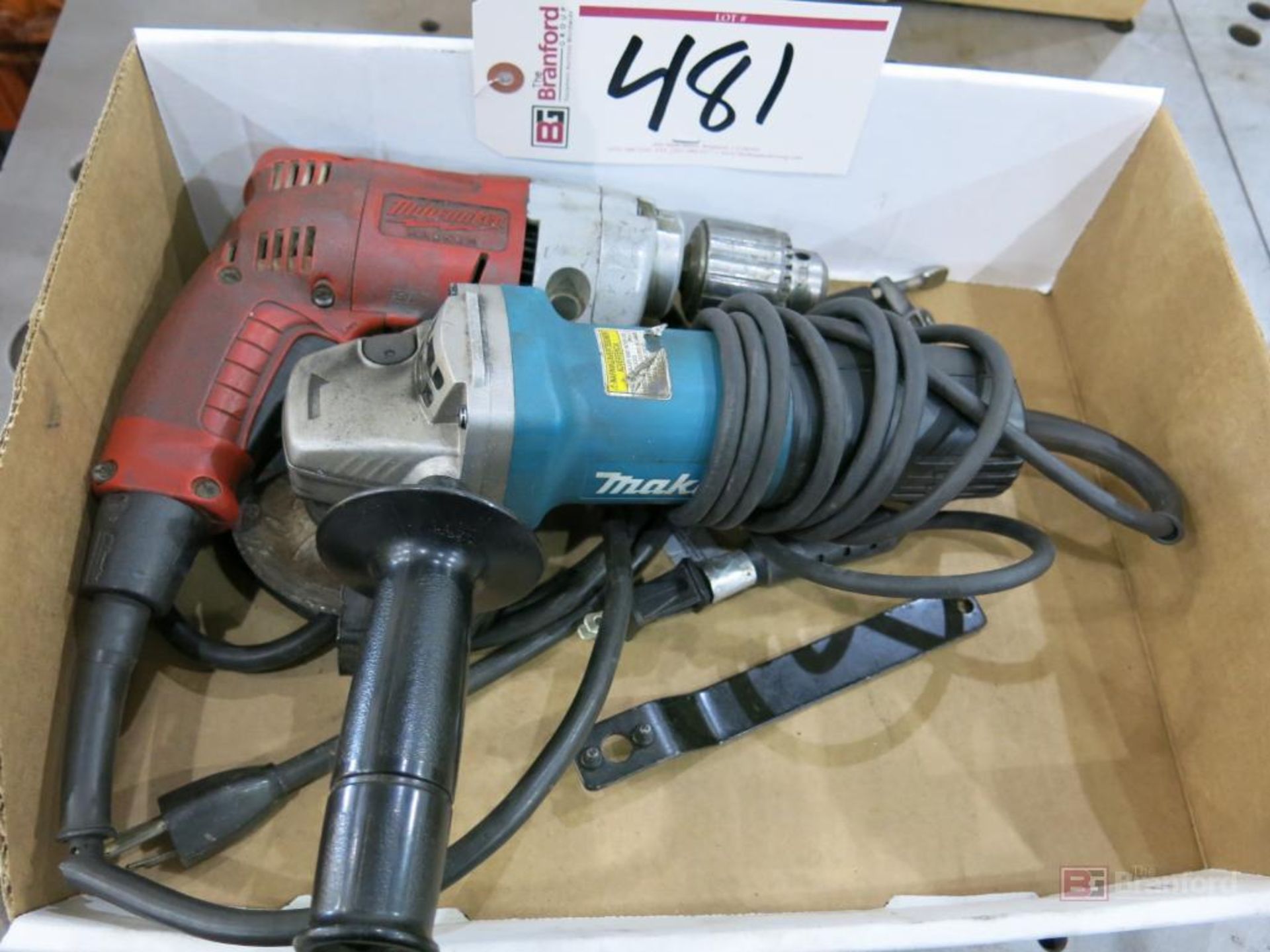 Milwaukee Electric Drill, Makita 4-1/4" Right Angle Grinder