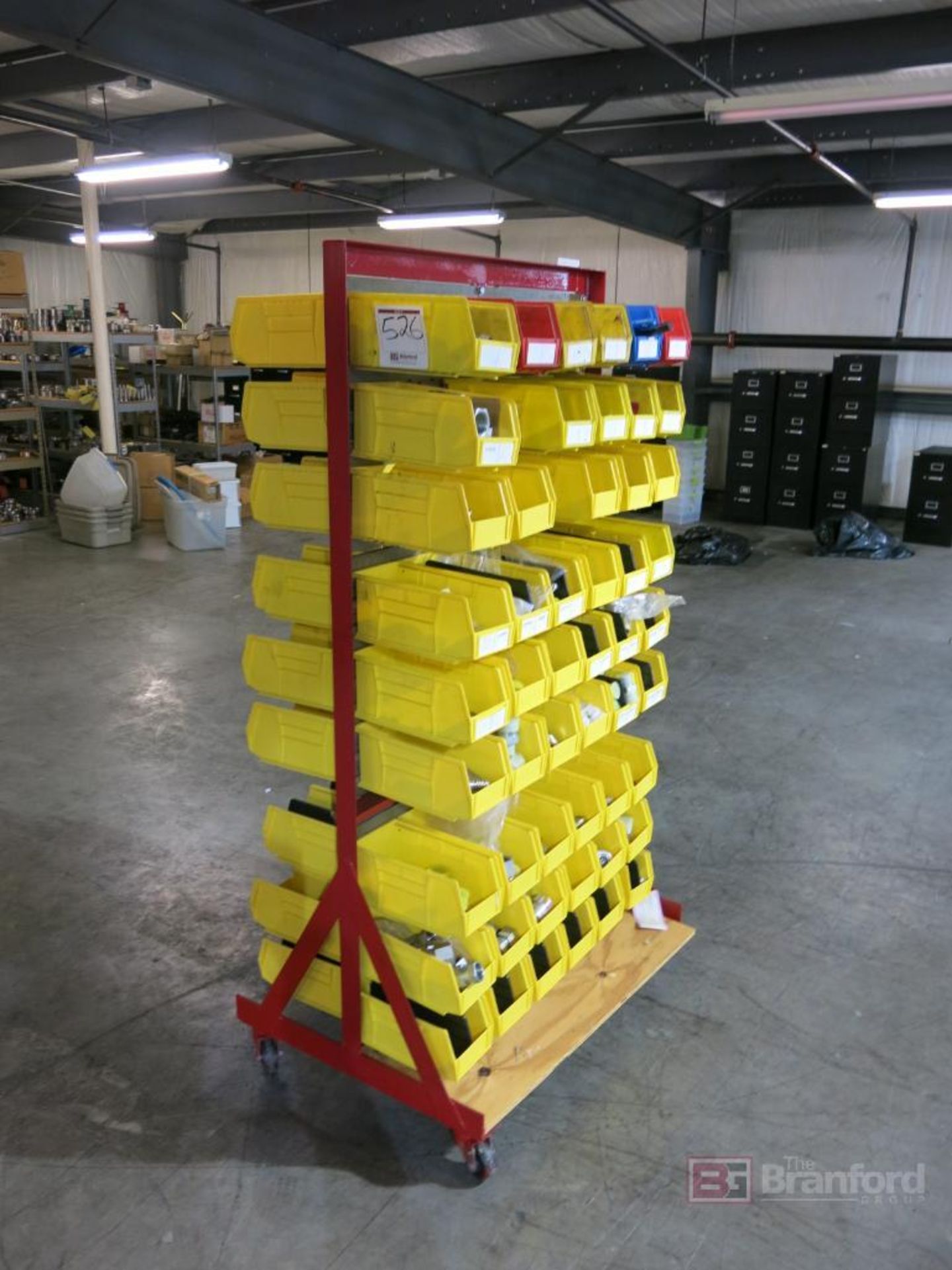 Double Sided Castered Arco Bin Rack w/ Contents