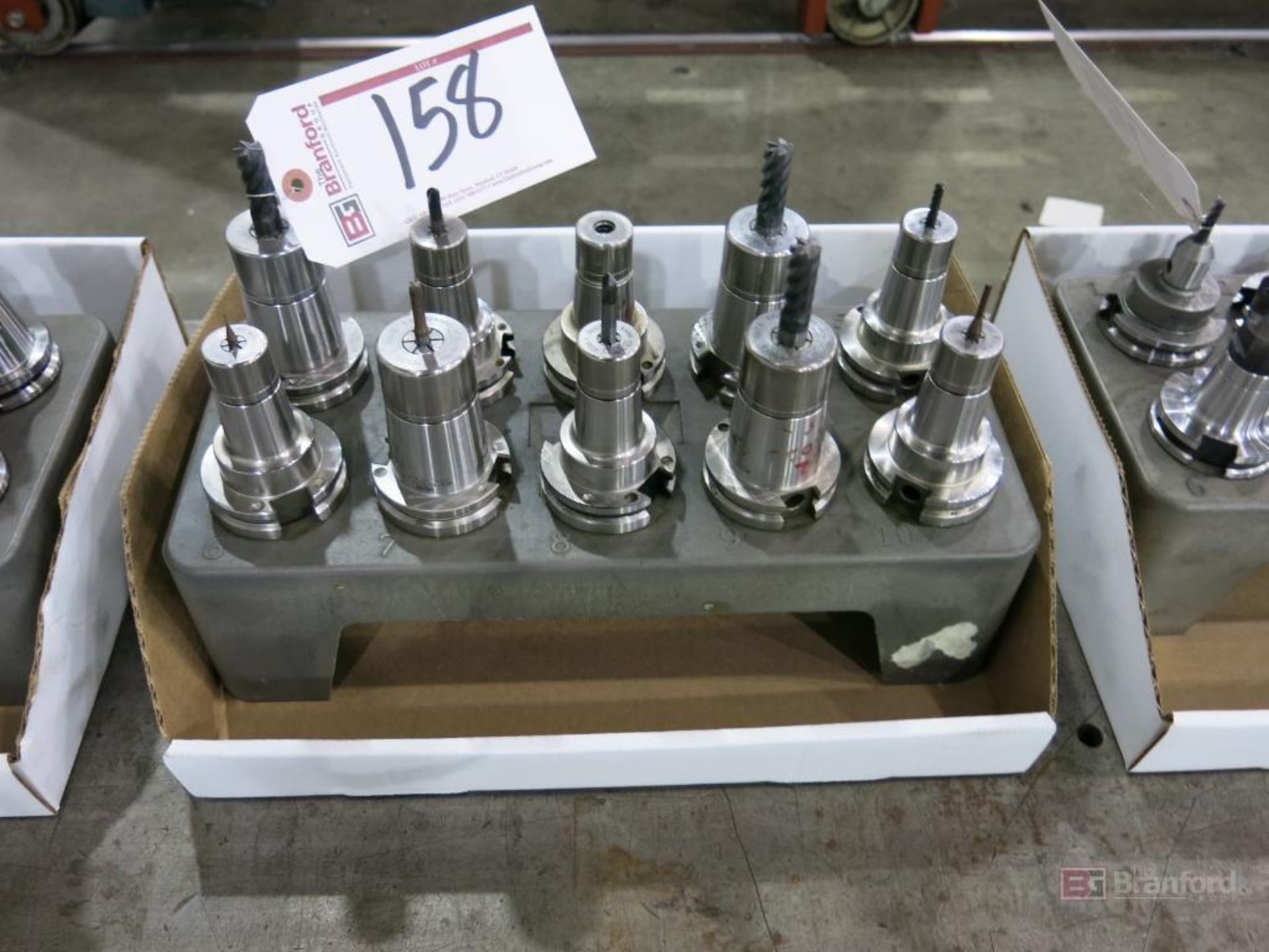 Lot of (10) Cat 40 Toolholders w/ Rack