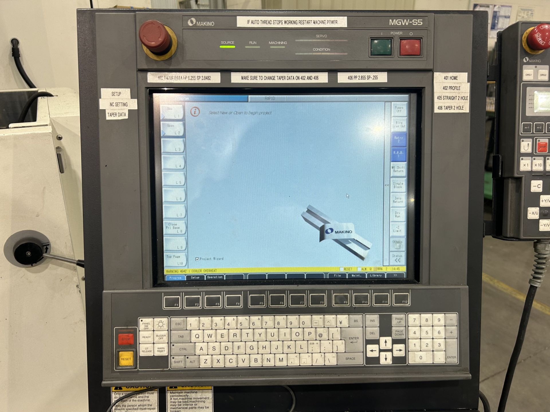 Makino SP43 Wire EDM, MGW-55 CNC, Fanuc Control (2007) - Image 4 of 8