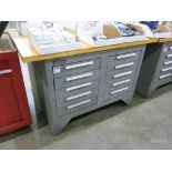 (2) Kennedy 10-Drawer Butcher Block Top Work Benches