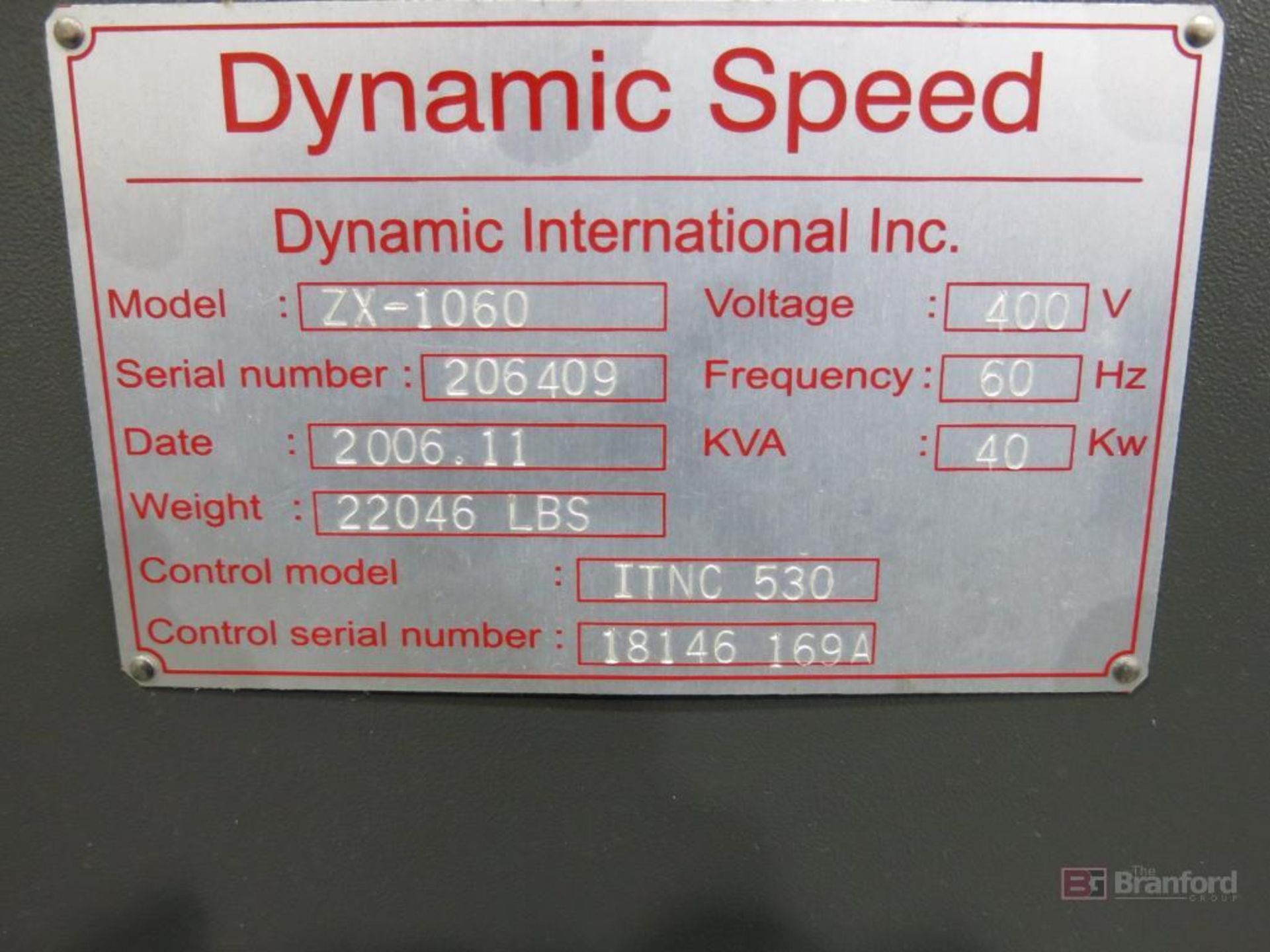 Dynamic Speed Model ZX-1060 Vertical Machining Center, w/ Heidenhain Digital Controls - Image 10 of 10