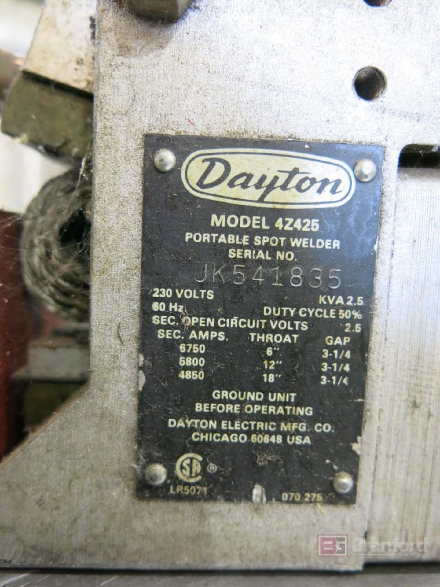 Dayton Model 4Z425 Spot Welder - Image 2 of 2