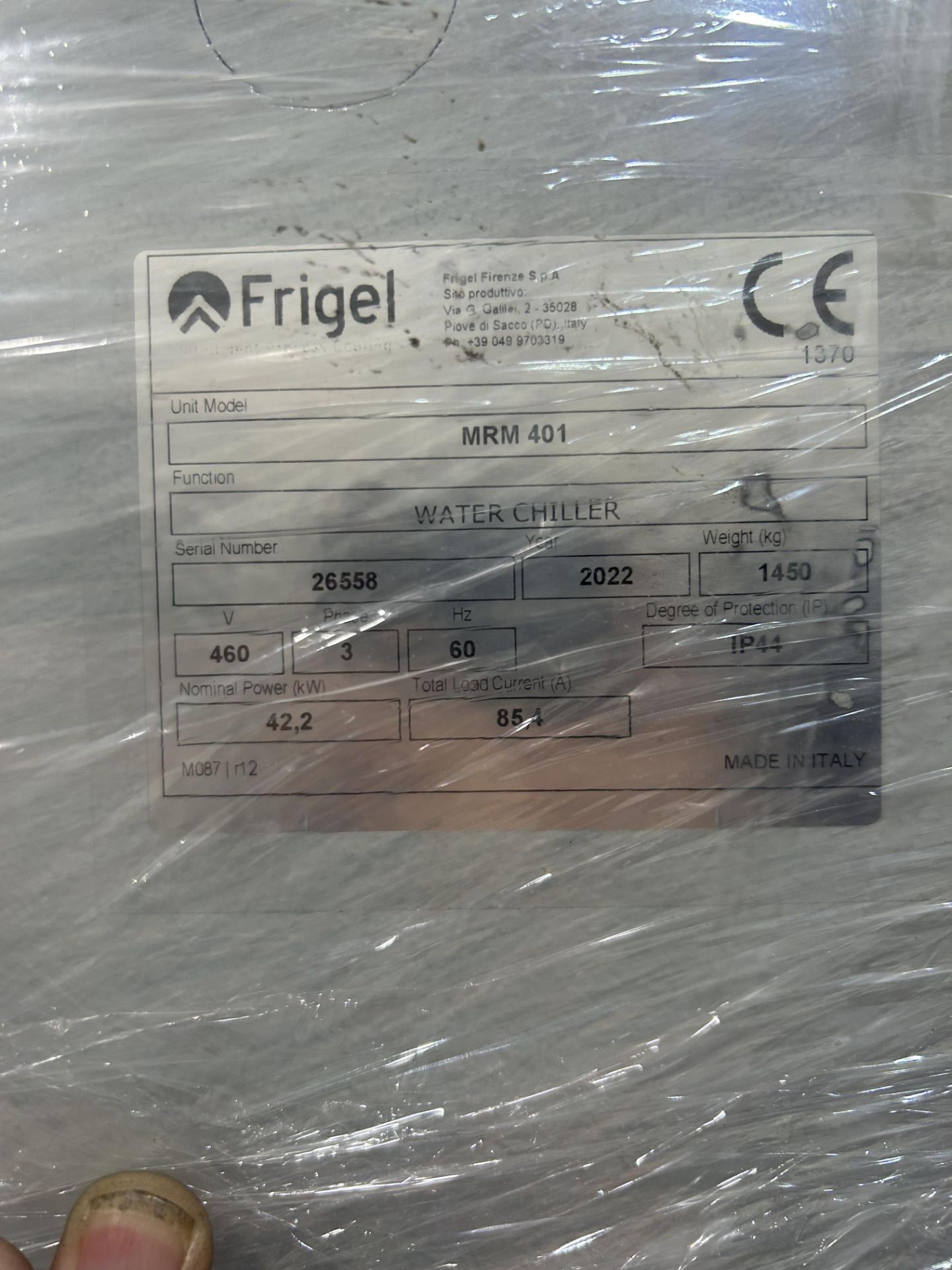 Frigel MRM401 Chiller, 33 Tons– Brand New on Skid! (2022) - Image 3 of 3