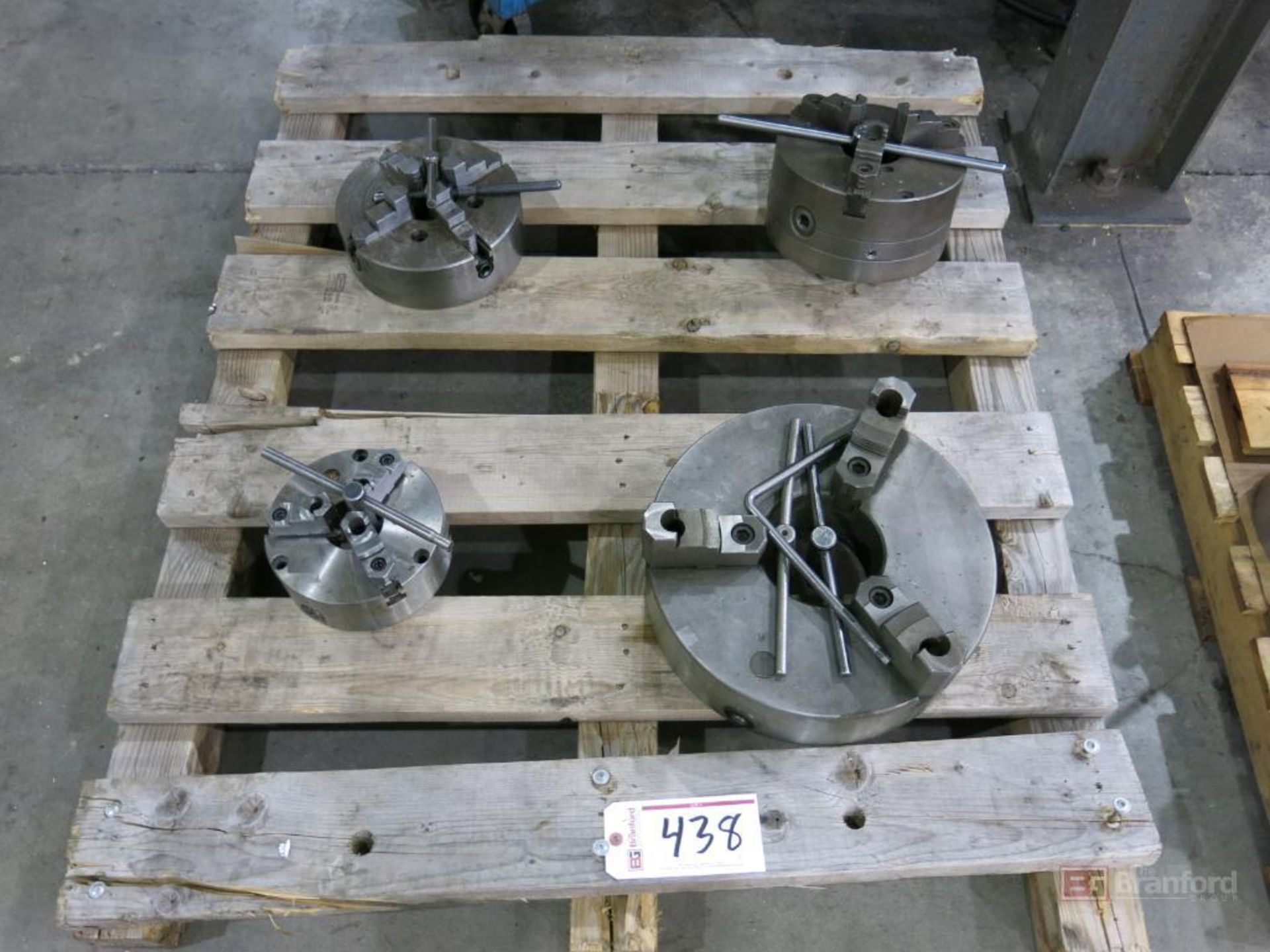 15" 3-Jaw Chuck, 10" 3-Jaw Chuck, 10" 4-Jaw Chuck, 8" 3-Jaw Chuck