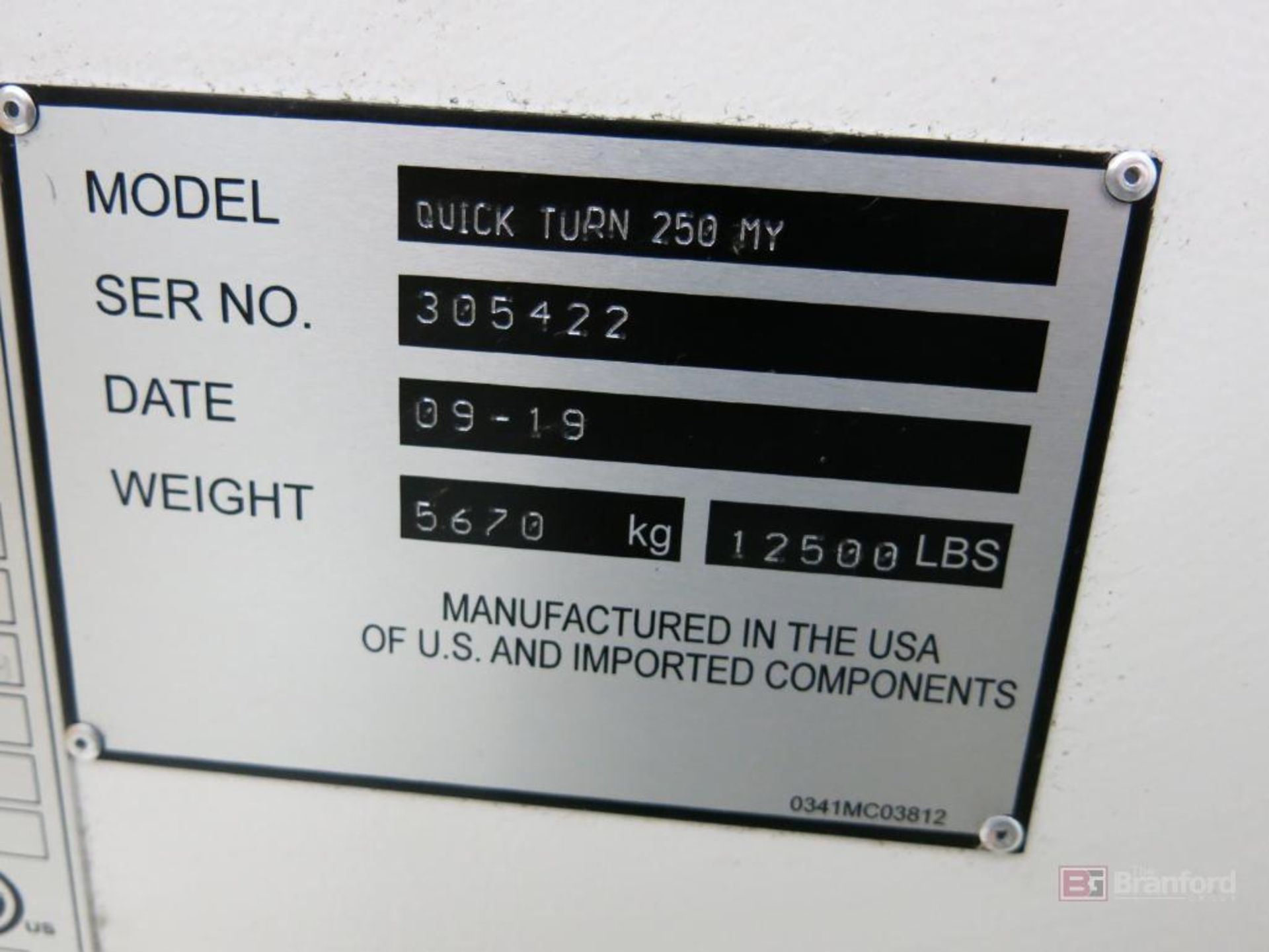 Mazak Quickturn Model 250MY CNC Turning Center, w/ Mazak Smooth G CNC Controls - Image 7 of 7