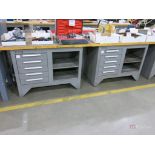 (2) Kennedy 5-Drawer 2-Shelf Butcher Block Top Work Benches