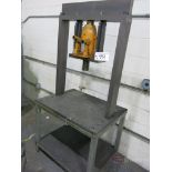 Custom Made 50-Ton Hydraulic H-Frame Press on Heavy Duty Steel Bench