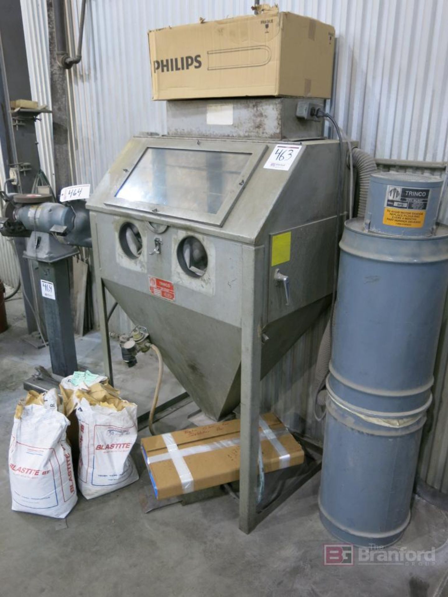 Trico 36" Sand Blast Cabinet w/ Trinco BP2 Dust Collector - Image 2 of 3