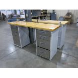 (2) 8-Drawer Heavy Duty Butcher Block Top Work Benches