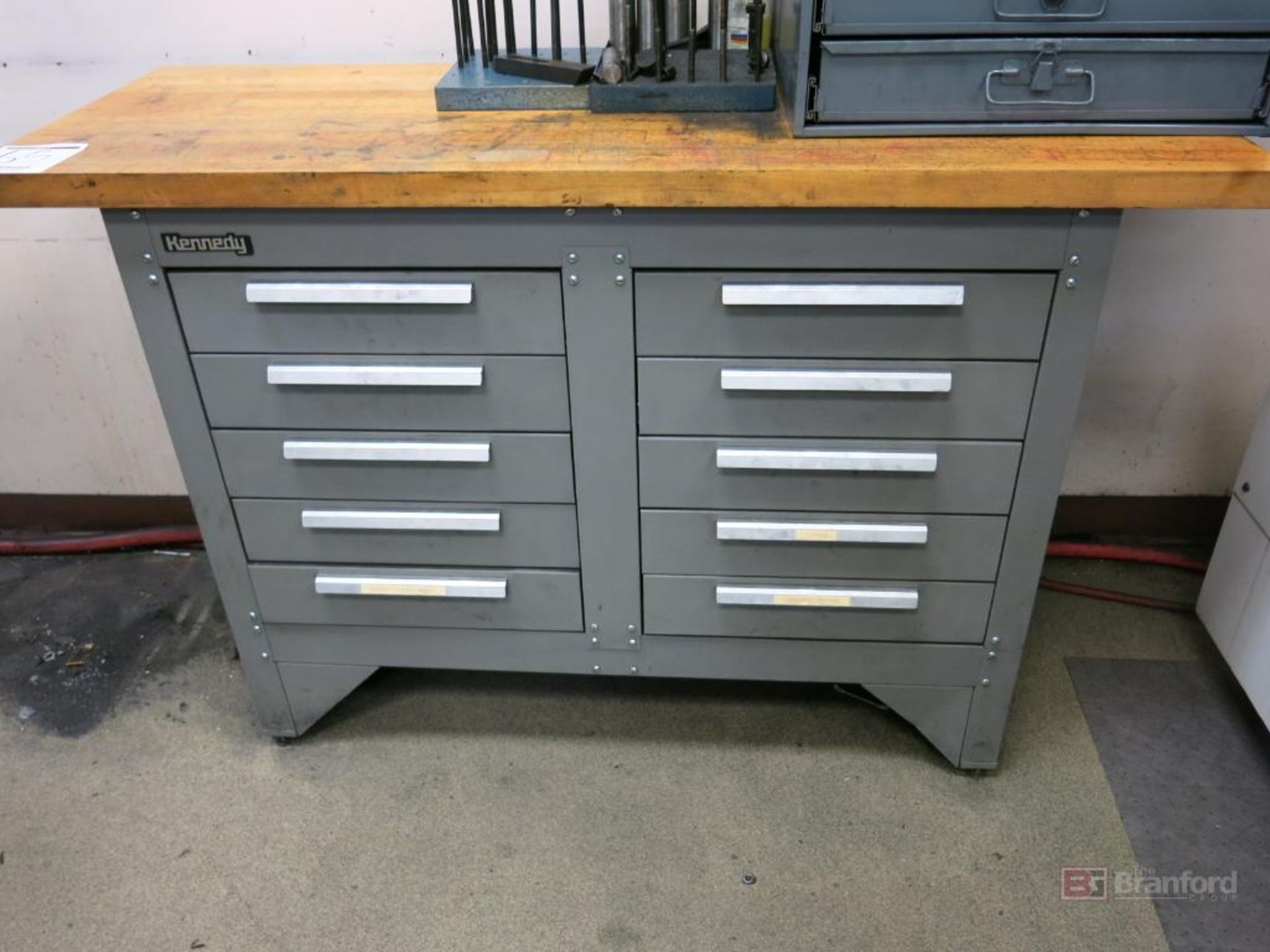 Kennedy 10-Drawer Butcher Block Top Work Bench w/ 4-Drawer Small Parts Bin - Image 4 of 4