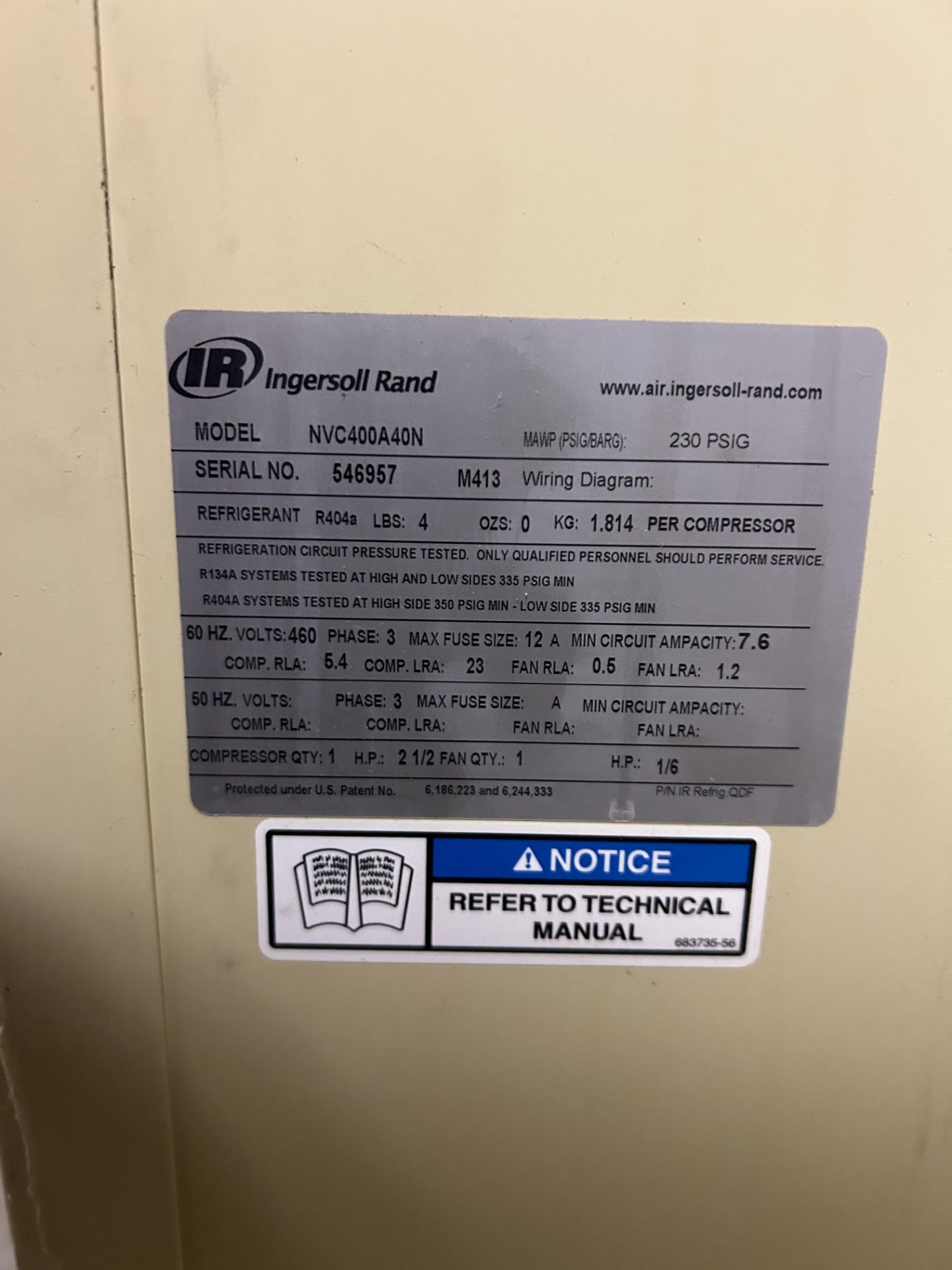 Ingersoll Rand NVC400A40N Air Dryer - Image 2 of 2