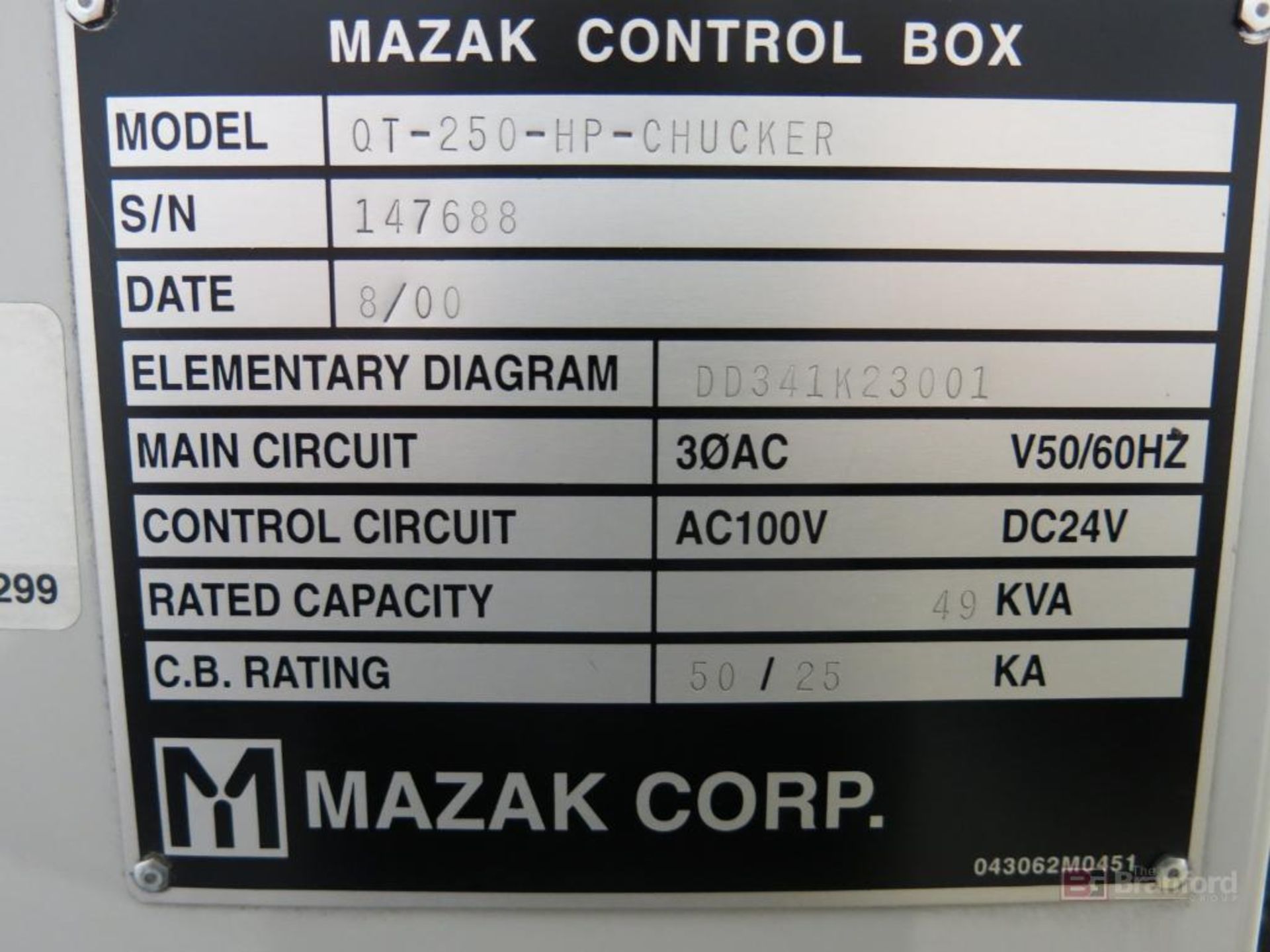 Mazak Quickturn 250HP CNC Chucker Lathe w/ Mazatrol 640T PC-Fusion-CNC Digital Controls - Image 6 of 6