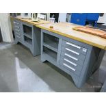 (2) Kennedy 5-Drawer 2-Shelf Butcher Block Top Work Benches