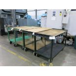 (4) 57" x 30" Heavy Duty Steel Castered Work Benches