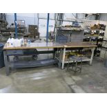 (2) Heavy Duty Butcher Block Top Work Benches