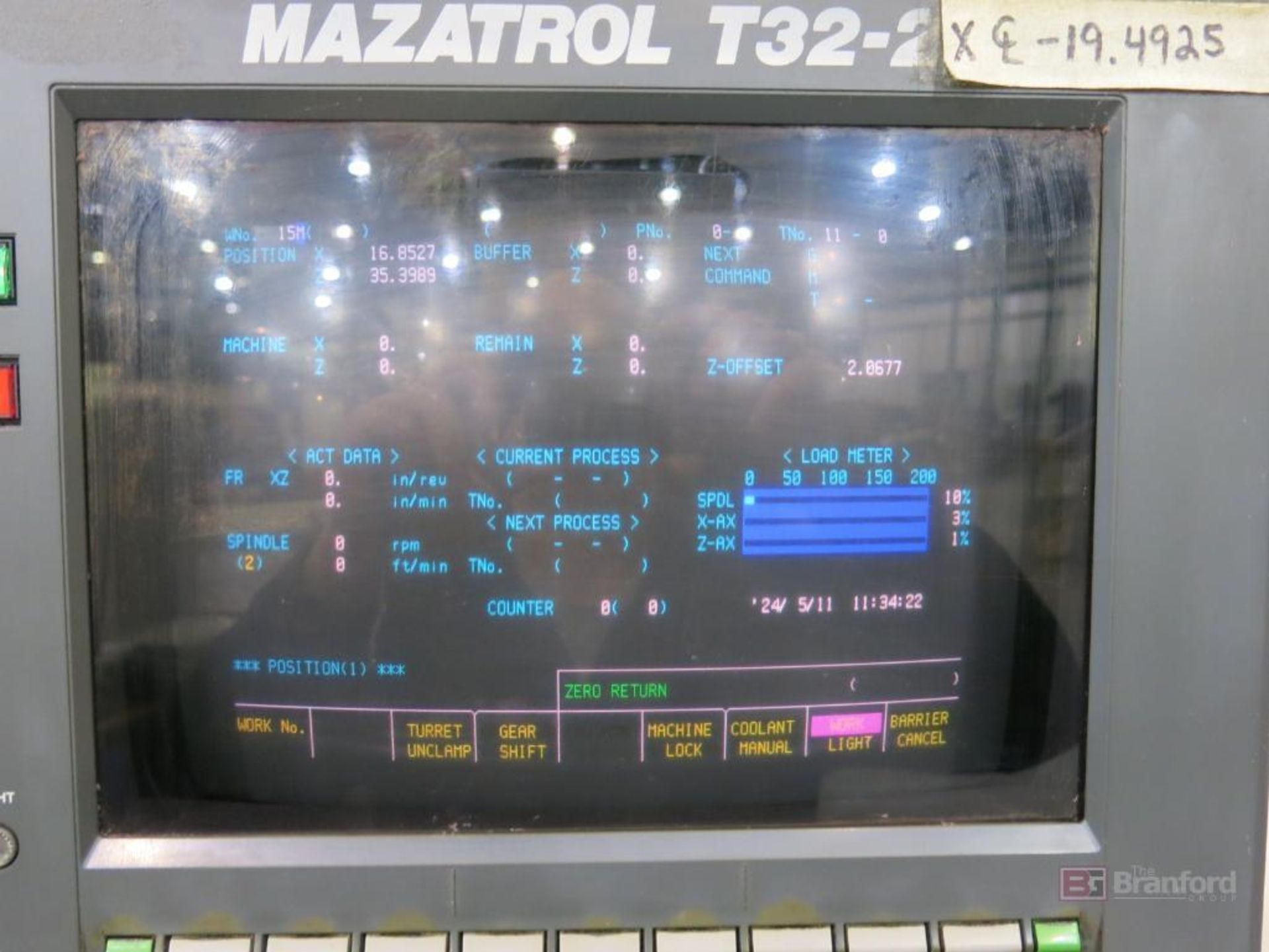 Mazak Quickturn Model 35N CNC Turning Center/Lathe, w/ Mazatrol T32-2 Digital Controls - Image 7 of 10