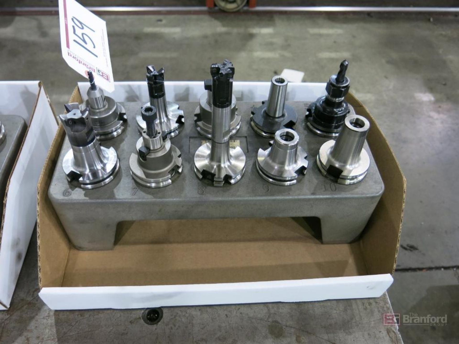 Lot of (10) Cat 40 Toolholders w/ Rack