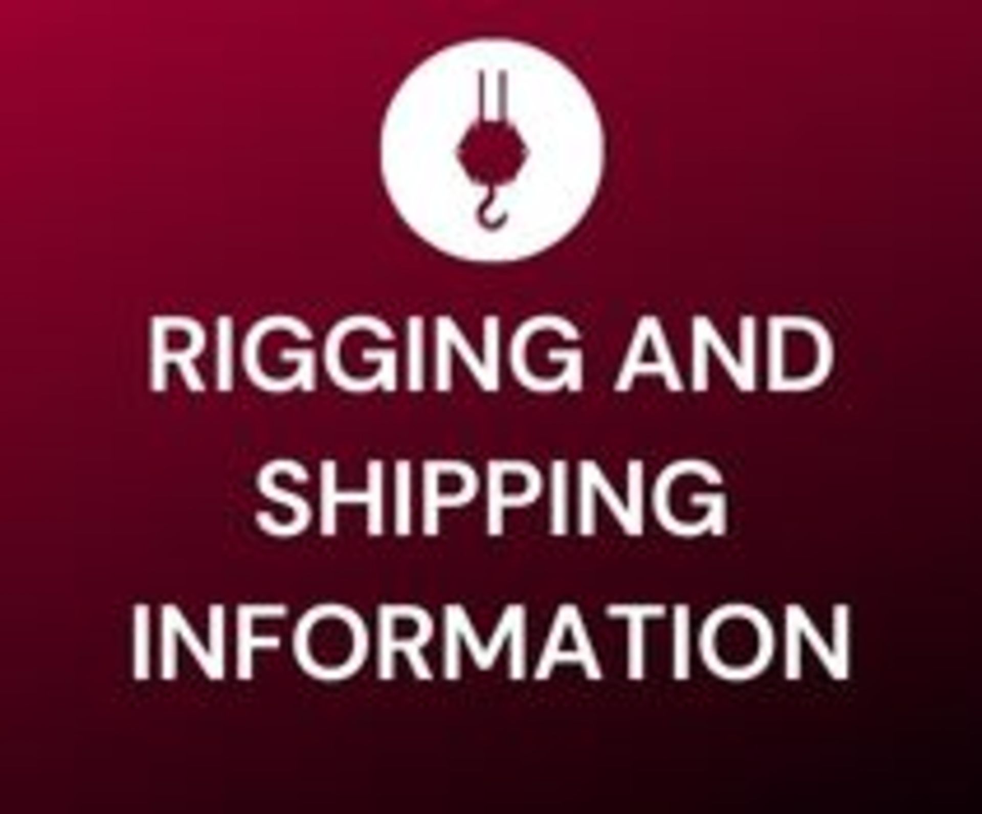 SHIPPING & REMOVAL INFORMATION