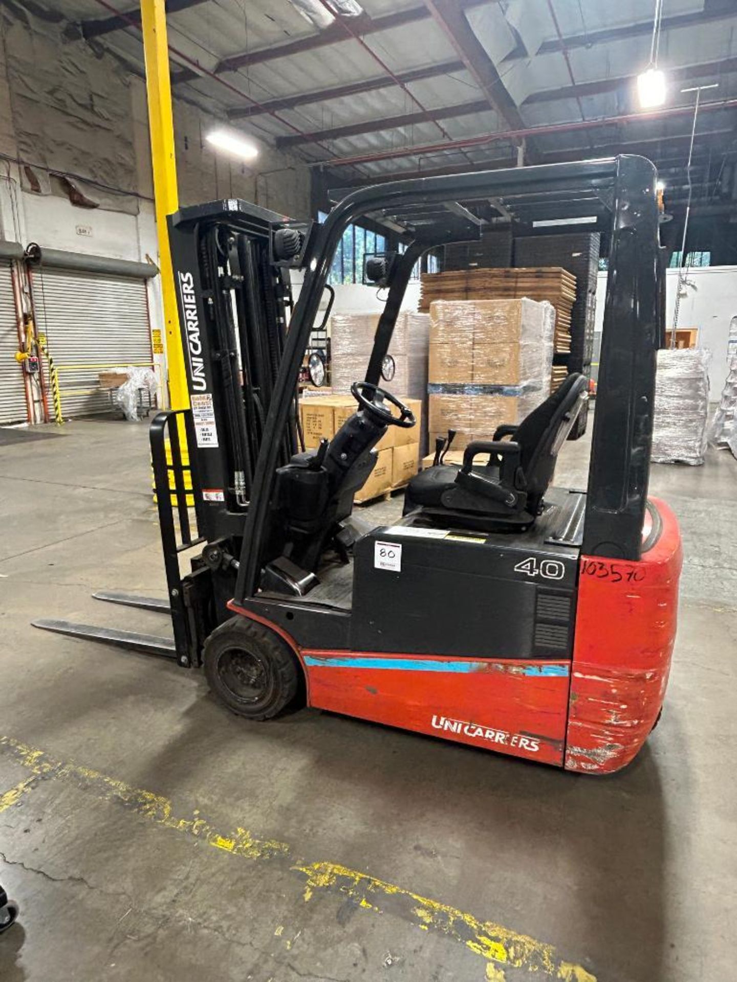 UniCarriers 40 Electric Forklift; Model: AG1N1L20V; SN: AG1N1-722745; 4,999 Hours; 4,750lbs max