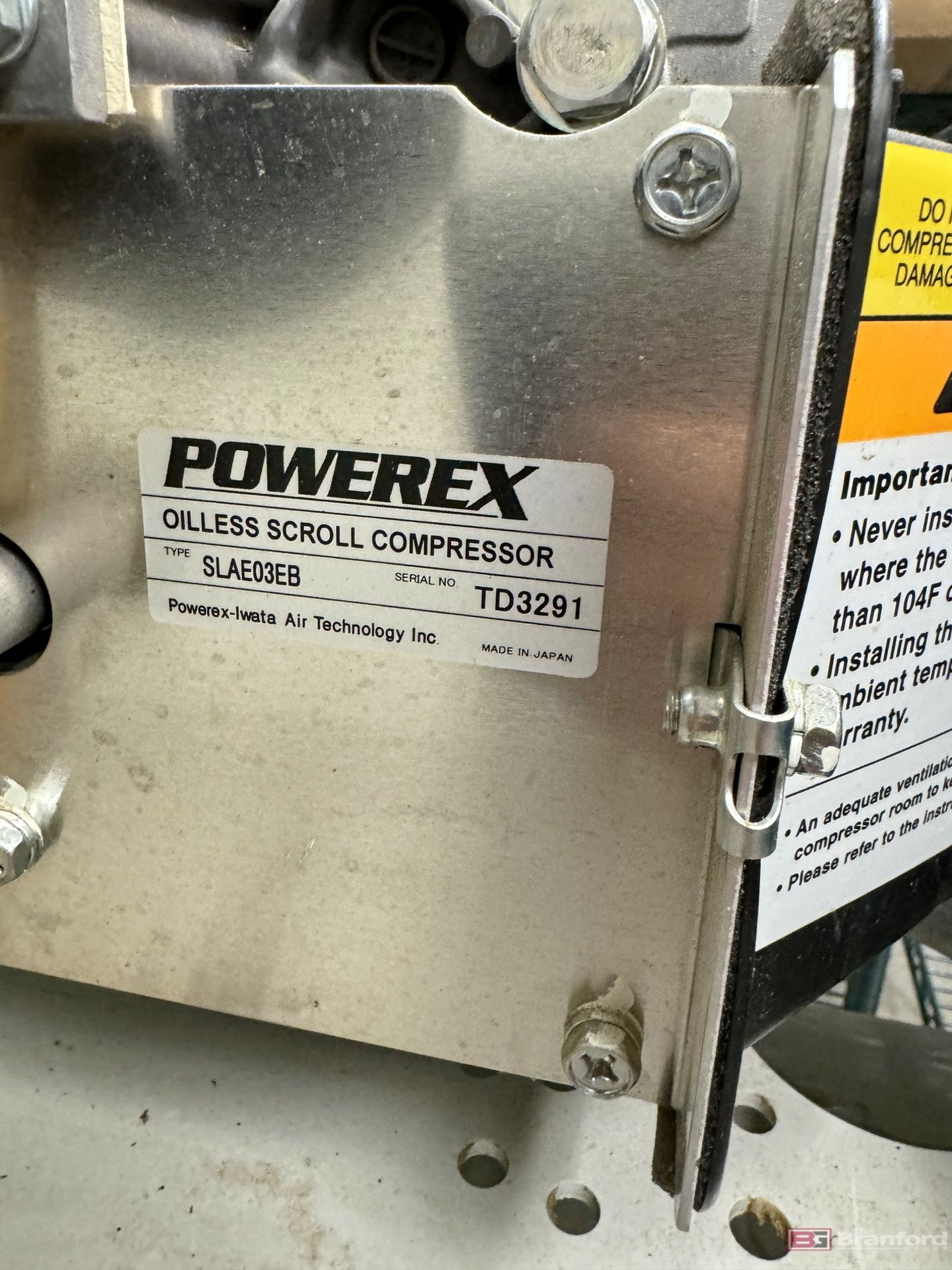 Powerex SLAE03EB oil less scroll compressor