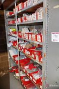 Shelving unit and contents inc pins, bolts, cylinder parts, motors, flex hubs, etc