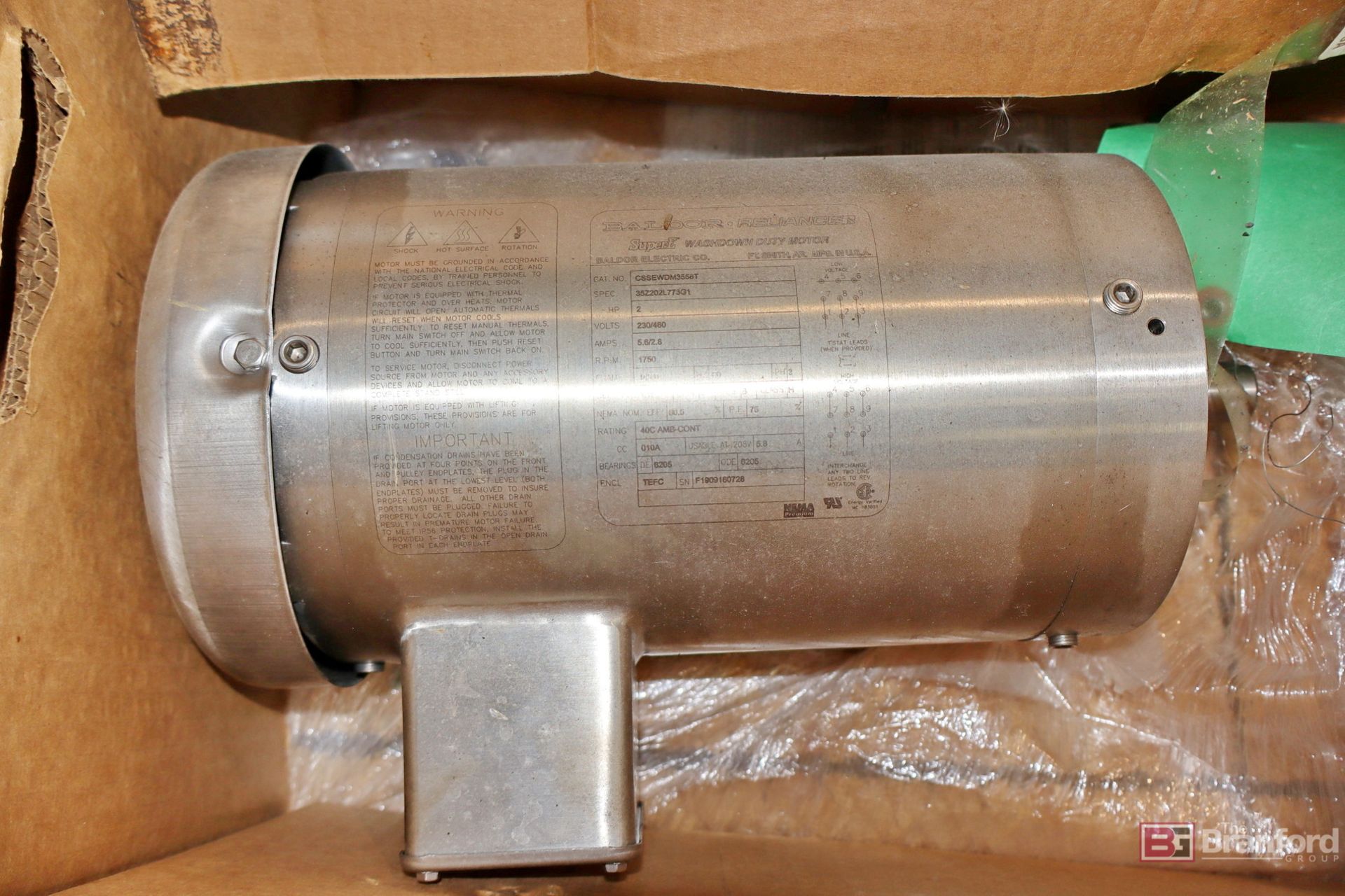 (2) Baldor CSSEWDM3558T Motors & CAT 2530 triplex pump - Image 3 of 13