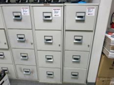 (4) Vertical Fireproof File Cabinets