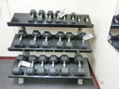 Rubberized Dumbbell Set w/ Rack