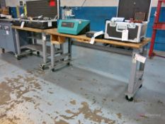 (3) Heavy Duty Butcherblock Top Castered Work Benches