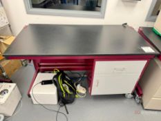 Lot of (2) Lab Benches w/ Casters and Solid Surface
