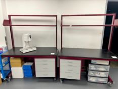 Lot of (2) Lab Benches w/ Casters and Solid Surface