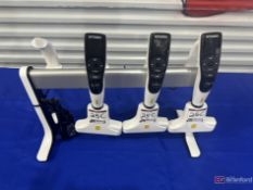 Lot of (3) Integra Viaflo 125 ~ 8-Channel Electronic Tip Spacing Pipette 125 µl with Stand