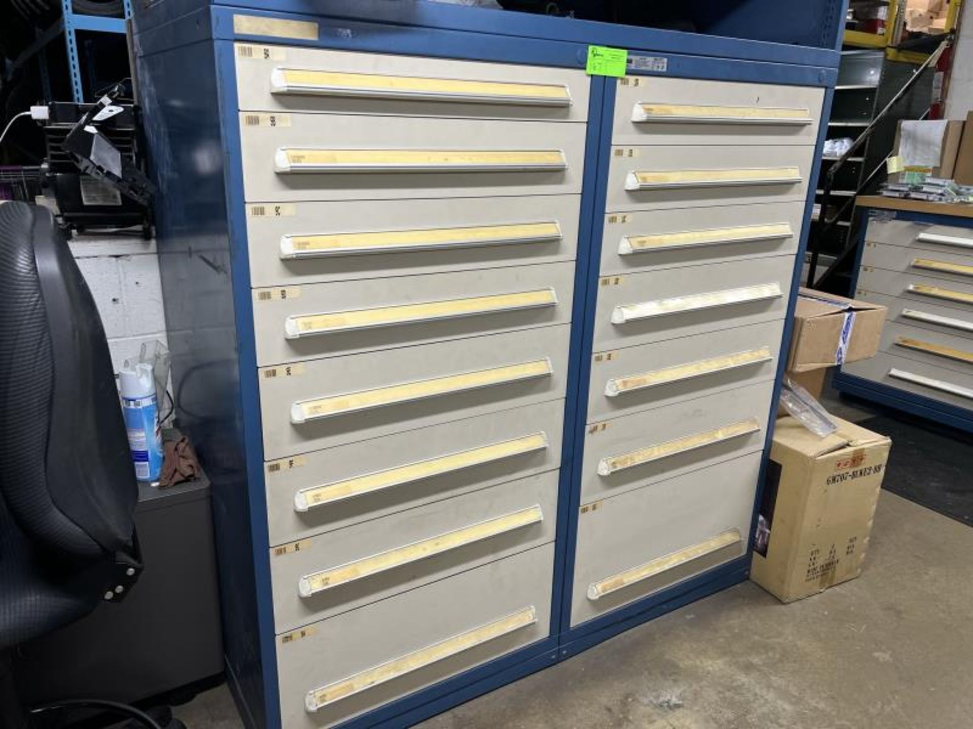 Lot of (2) Blue Vidmar (7) Drawer High Volume Parts Unit, 30"Wide x 59"Tall x 28"Deep - Image 2 of 7