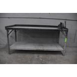 Metal Work Bench with Vice, 5'x2'