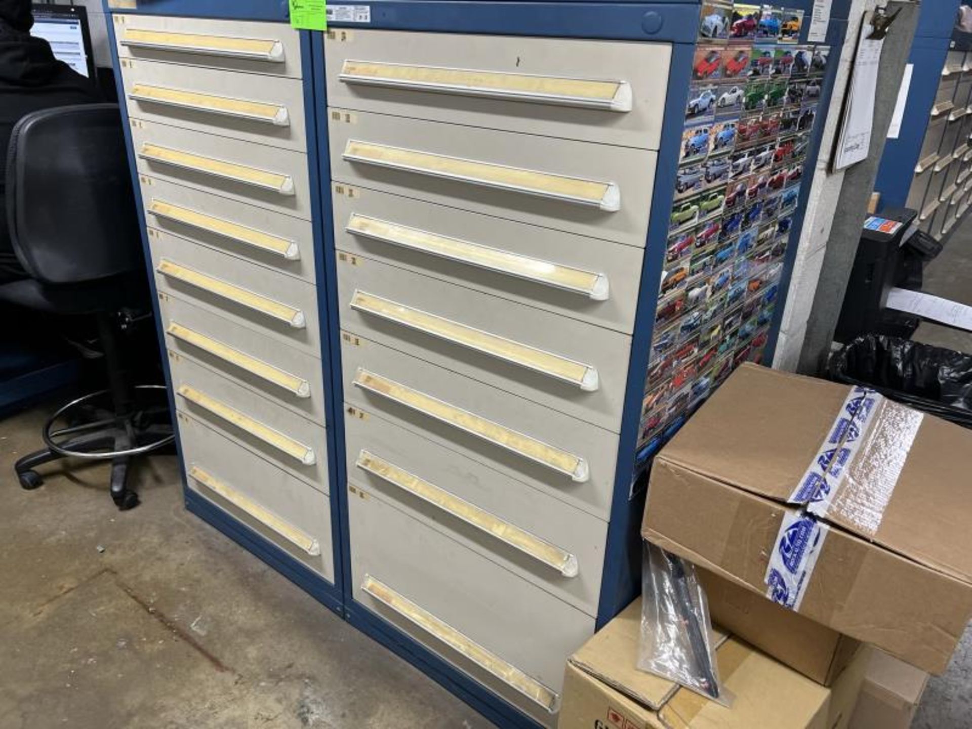 Lot of (2) Blue Vidmar (7) Drawer High Volume Parts Unit, 30"Wide x 59"Tall x 28"Deep - Image 3 of 7