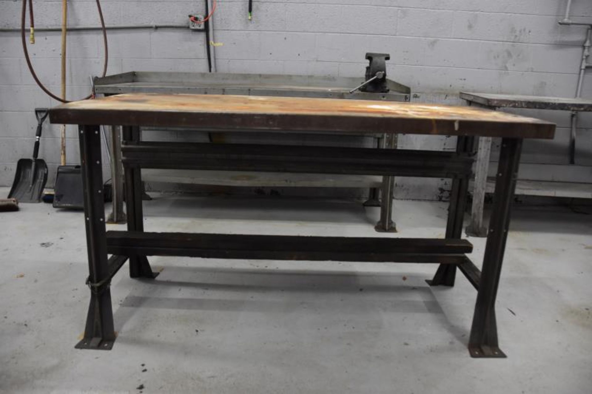 Lot of (3) Metal Shop Benches with (1) Vice - Image 5 of 5
