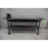 Metal Shop Bench with Vice