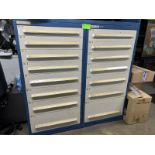 Lot of (2) Blue Vidmar (7) Drawer High Volume Parts Unit, 30"Wide x 59"Tall x 28"Deep