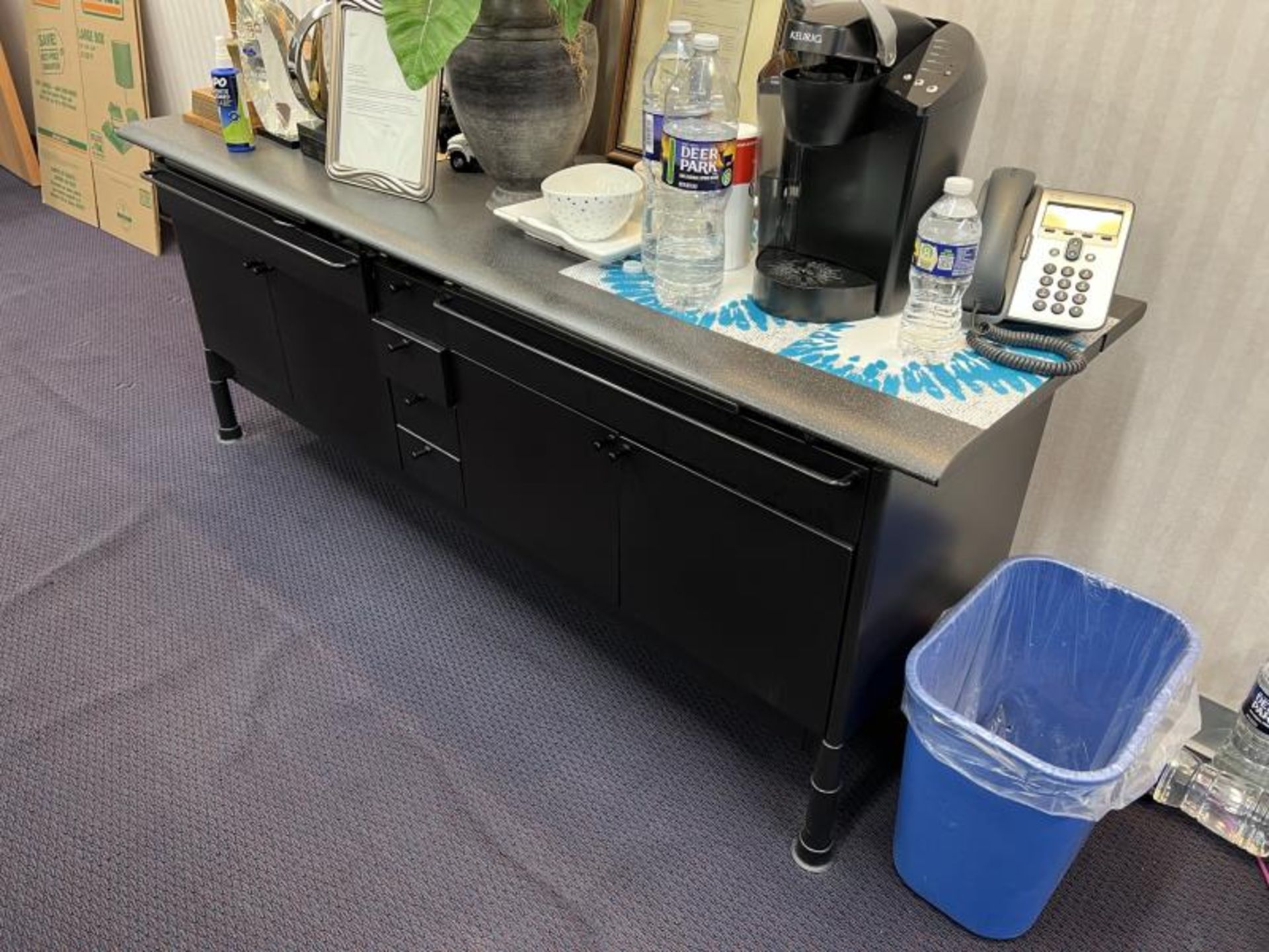 Conference Table with (12) Rolling Chairs & Credenza with Doors & Drawers; Table Breaks Down into 2- - Image 3 of 9